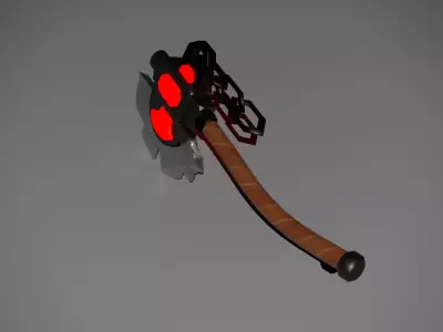Glowing Fantasy Sci-Fi Hammer Weapon 3D Model Low-poly 3D model