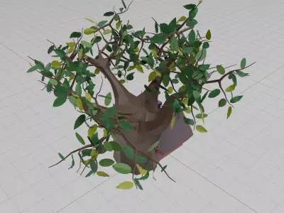 A house built on a tree Low-poly 3D model
