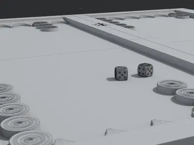 Backgammon 3D Model door with pattern Free 3D model