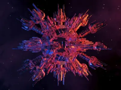 Sci-Fi Outer Space Base Center 3D model