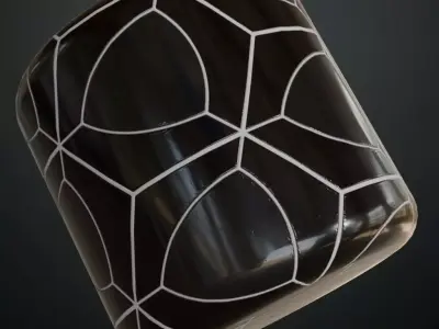 Modern Glossy Petal Mosaic Tiles PBR Seamless Texture