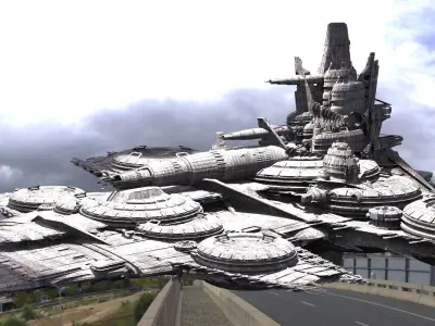 Battle star Base Kitbash 3D model