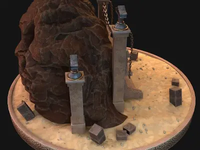 Cave entrance 3D model