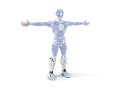 Futuristic Humanoid Robot Model Pack Low-poly 3D model 5