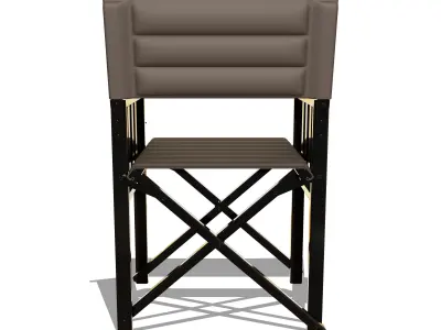 Stylish Black Metal X Chair 3D model