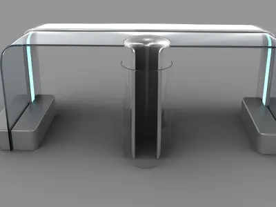 Modern Bus Stop7 Low-poly 3D model