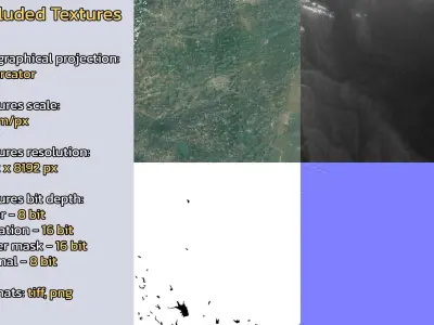 Huazhou China City Landscape 3D Model 3D model