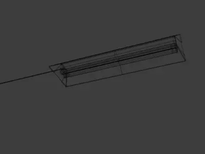 Fluorescent Light with Cord and Plug Free low-poly 3D model