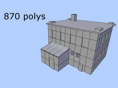 building house in minecraft Low-poly 3D model
