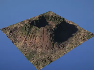 Landscape Environment Volcano Snow 09 Low-poly 3D model