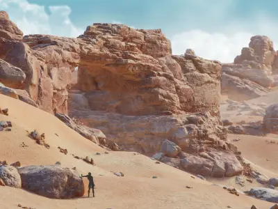 Desert Rocks and Cliffs UNITY Low-poly 3D model