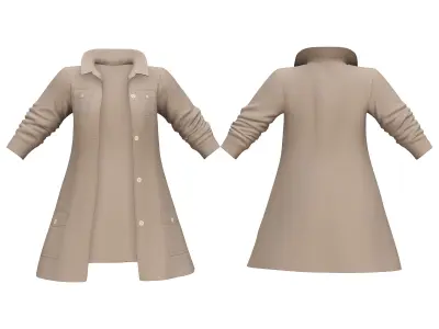 Oversize Baggy Harem Pants Coat Shawl Flats Full Outfit Low-poly 3D model