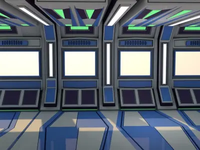 Sci fi corridor 3D model 10