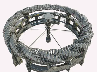 Ocean Castle Sci-fi  Low-poly 3D model