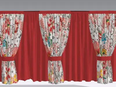 Curtain Low-poly 3D model