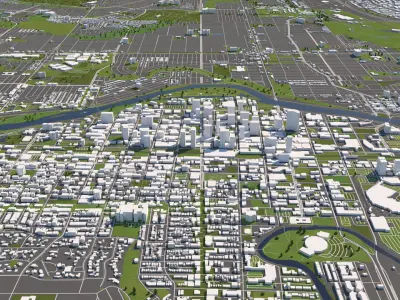 Calgary Canada 50x50km 3D City Map 3D model