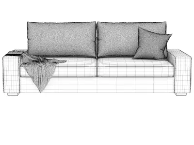 Modern 2-Seater Fabric Sofa 3D model