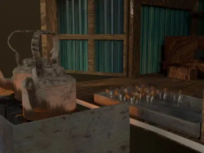 Tea shop South asia 3D model