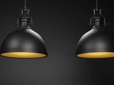 Industrial ceiling Lamp - 2k textures  3D model purchase