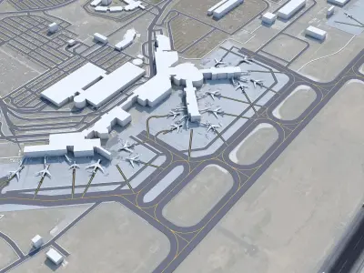 Spokane International Airport 10km Low-poly 3D model