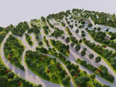 Master park-Regional park project-Private Park Landscape 3D model