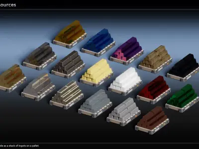 Scifi Commodities Trade Goods Loot Collection Low-poly 3D model