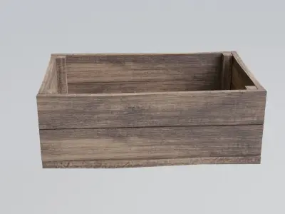 Wooden  Box Crate Low-poly 3D model