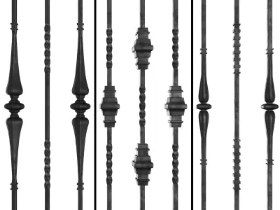 Wrought Iron Bundle No04 Fence 3D model