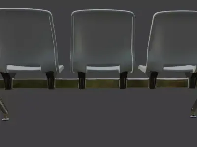 Hospital waiting bench 3D model