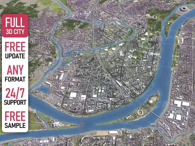 Pyongyang - 3D City Model Low-poly 3D model