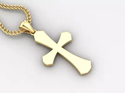 Light Gold 18K Cross Pendant 1CP041 3D print model purchase