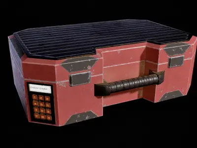 2 openable sci-fi containers 3D model