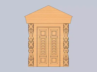 carved door portal 3D print model