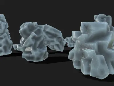 Mountain ice Rocks - PBR Pack 09 Low-poly 3D model