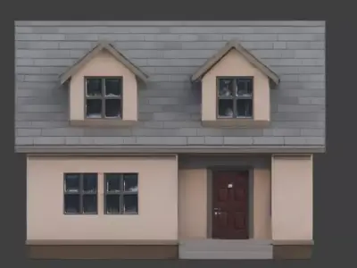 Style Suburban House Asset Low-poly 3D model