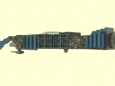 Zenit-E Spaceship  Low-poly 3D model