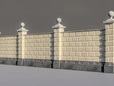 classic fence PIERS FOR GATES 3D model get