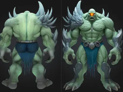 Mutant Demon Brute Low-poly 3D model
