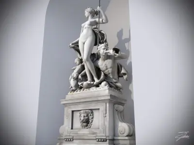 Fountain of Venus Low-poly 3D model