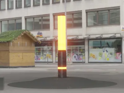 Galvanized Light-Column -30- Street-Light 9 Low-poly 3D model