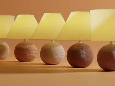 wood table lamp 3D model