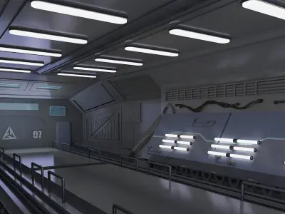 space stations passages sci fi scenarios labs spaceship 3D model