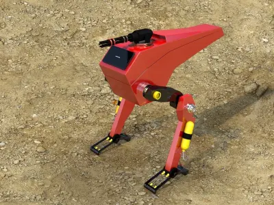 Science Fiction Two Leg Assault Mech Robot Drone 3D Model Low-poly 3D model