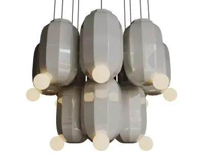 Peyote Set light fixture with balls hanging from it 3D model