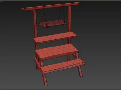 Market Stall Cotton Low-poly 3D model