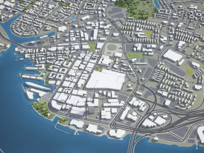 Norfolk  Low-poly 3D model