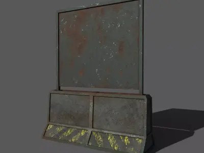 Concrete RoadBlock Barrier Barricade 3D model 15