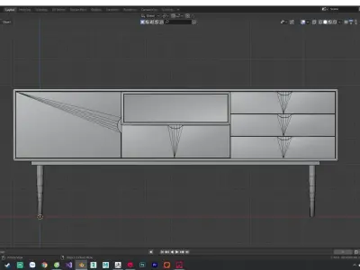 Wood Table Low-poly 3D model