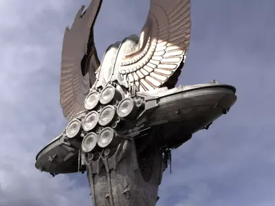 Floating Angel monolith Sci-fi Ship  2 3D model