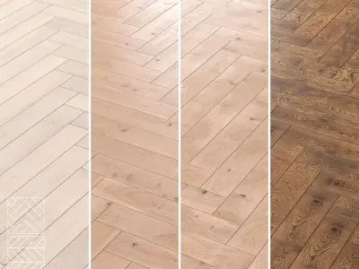 Boen Parquet Wood Floor Collection - 5 Layouts and 4 Colors 3D model